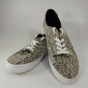 Vans Ultracush Camden Optical Woven Deluxe Womens Size 10 Black Cream Sneaker